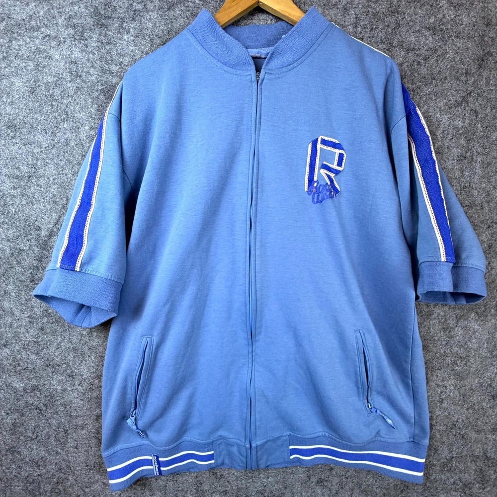 Vintage Rocawear Track Jacket Mens 3XL Light Blue Short Sleeve Full Zip HipHop